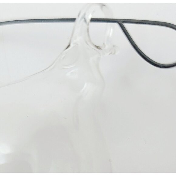 Silvestri Handblown Iridescent Glass Pear Shape Ornament With Gold Swirl Design - Picture 7 of 9